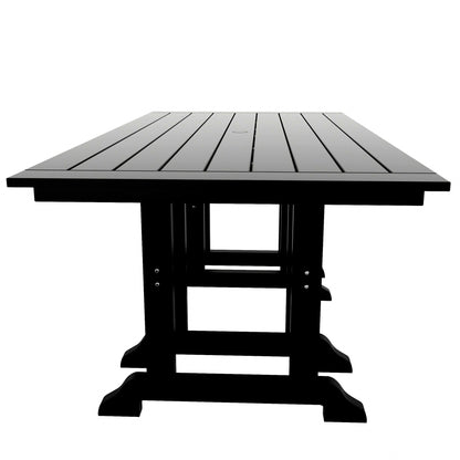 Sedie da pranzo rettangolari Adirondack per esterni, adatte a tutte le stagioni, con tavolo, Laguna HDPE Polytrends (set da 7 pezzi)