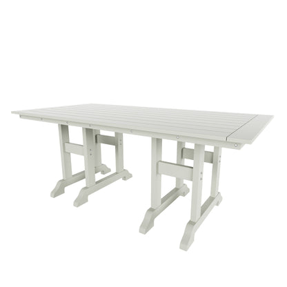 Sedie da pranzo rettangolari Adirondack per esterni, adatte a tutte le stagioni, con tavolo, Laguna HDPE Polytrends (set da 7 pezzi)