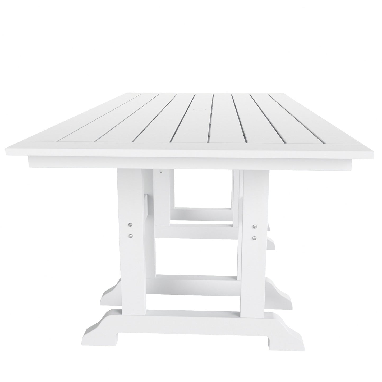 Sedie da pranzo rettangolari Adirondack per esterni, adatte a tutte le stagioni, con tavolo, Laguna HDPE Polytrends (set da 7 pezzi)