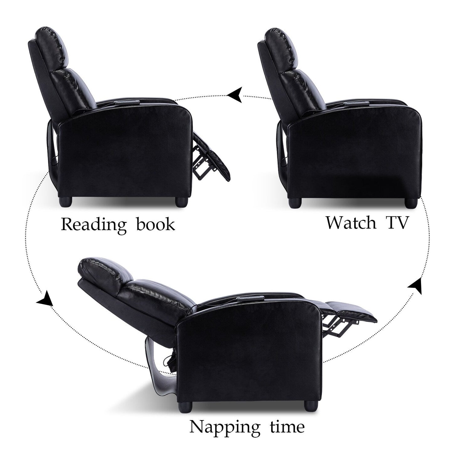 Poltrone reclinabili regolabili a spinta per il soggiorno