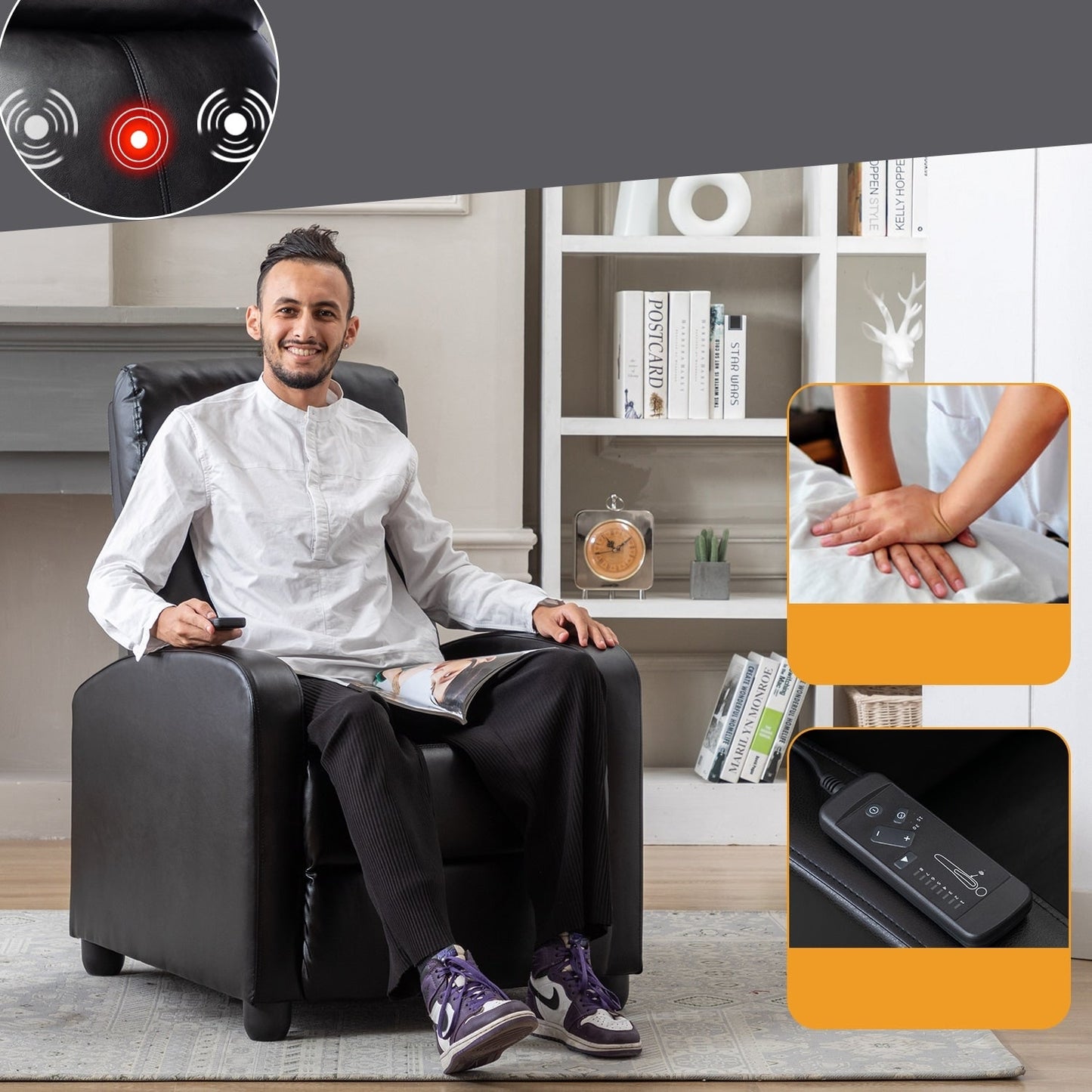 Poltrone reclinabili regolabili a spinta per il soggiorno