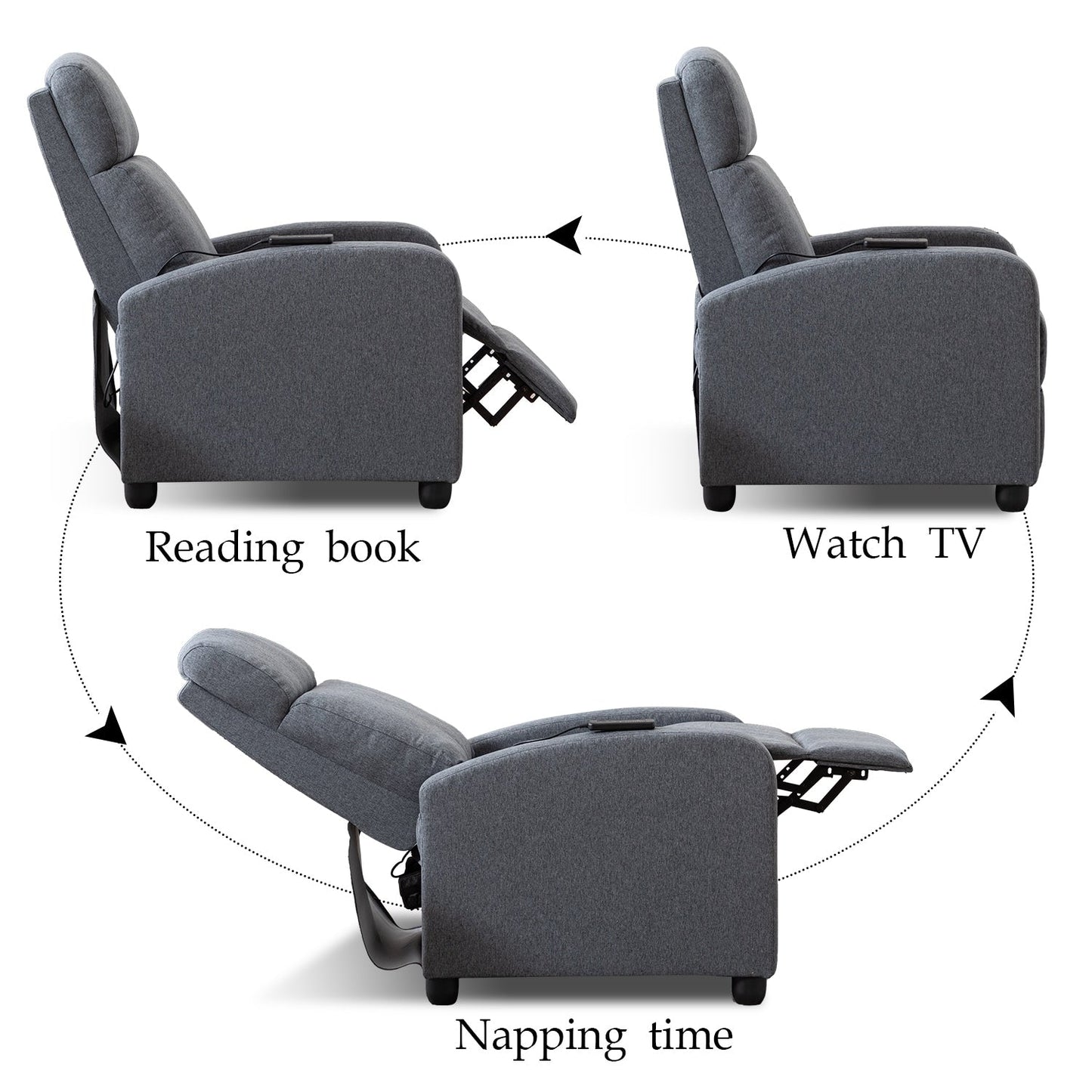 Poltrone reclinabili regolabili a spinta per il soggiorno