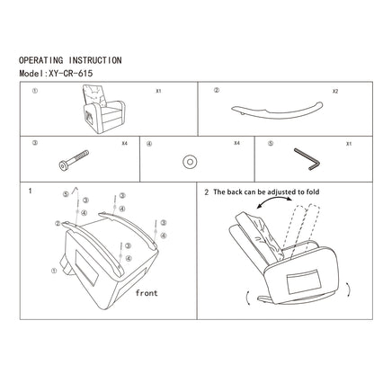 Poltrona reclinabile regolabile per balcone e tatami, design con schienale alto, gambe in legno massello, tasche laterali