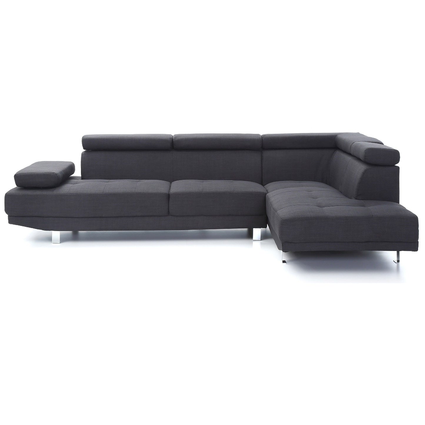 Divano componibile a L regolabile in twill - 109 - Nero