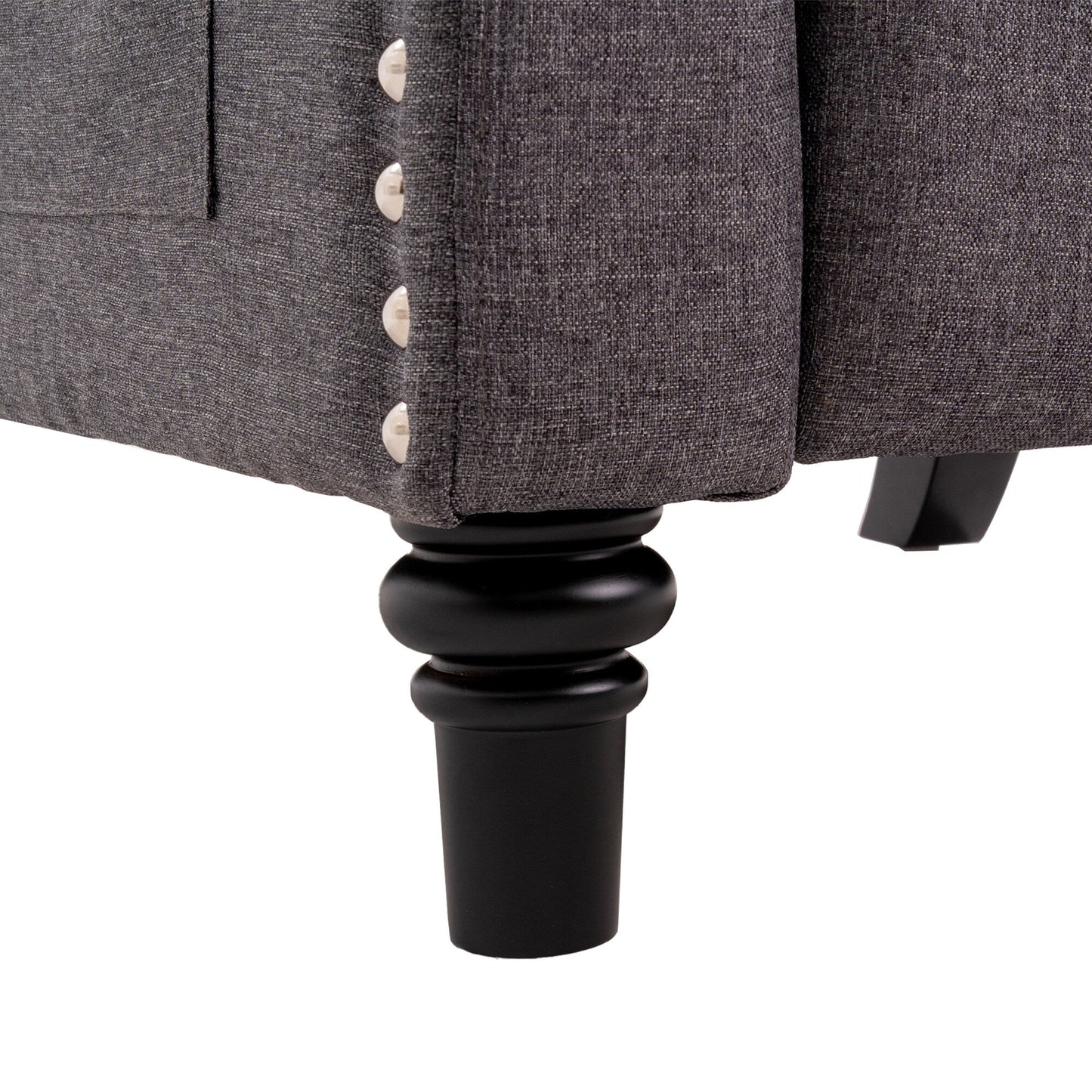 Poltrona reclinabile con schienale ad ala regolabile, poltrona con testa di chiodo, poltrona imbottita grande