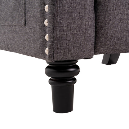 Poltrona reclinabile con schienale ad ala regolabile, poltrona con testa di chiodo, poltrona imbottita grande