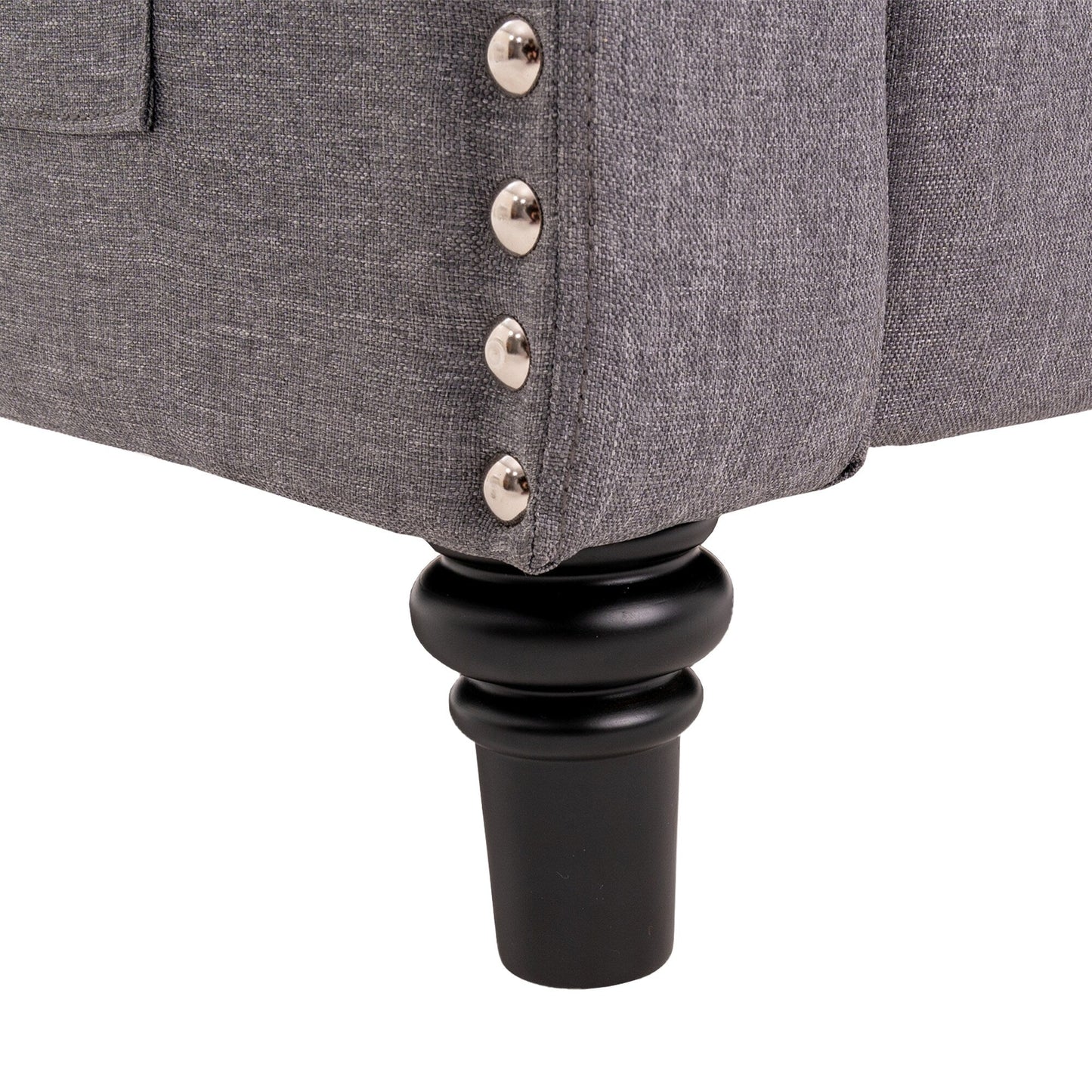 Poltrona reclinabile con schienale ad ala regolabile, poltrona con testa di chiodo, poltrona imbottita grande