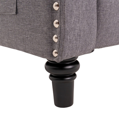 Poltrona reclinabile con schienale ad ala regolabile, poltrona con testa di chiodo, poltrona imbottita grande