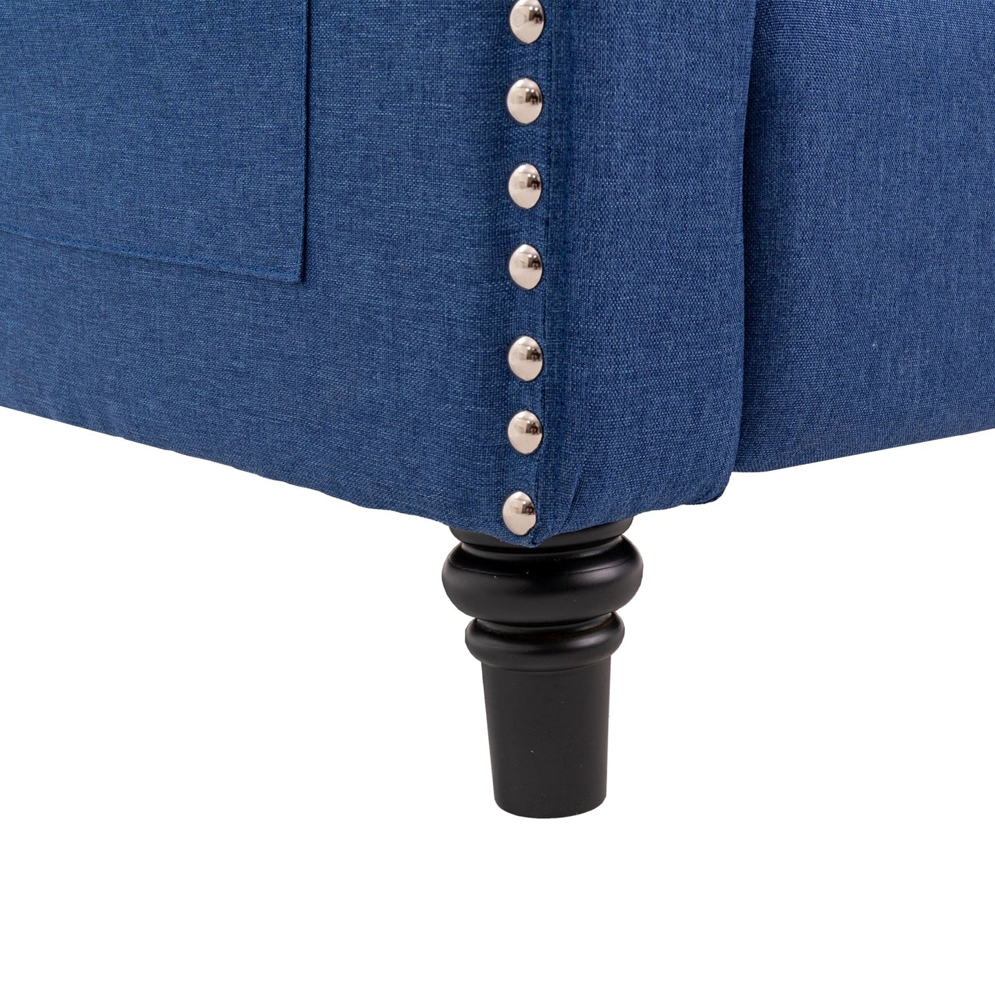 Poltrona reclinabile con schienale ad ala regolabile, poltrona con testa di chiodo, poltrona imbottita grande