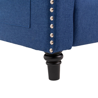 Poltrona reclinabile con schienale ad ala regolabile, poltrona con testa di chiodo, poltrona imbottita grande