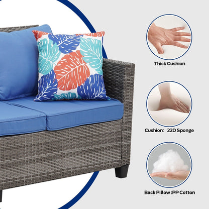 Set di divani da esterno Ainfox, divano componibile in vimini, mobili da giardino, divano in rattan