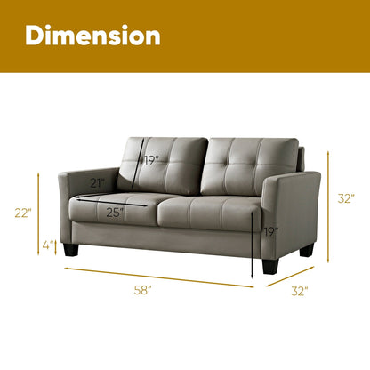 Divano a due posti in similpelle Ainfox da 57,50''