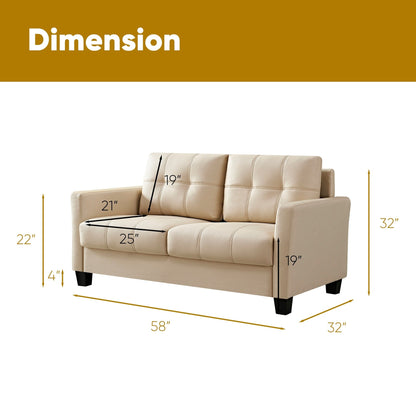 Divano a due posti in similpelle Ainfox da 57,50''