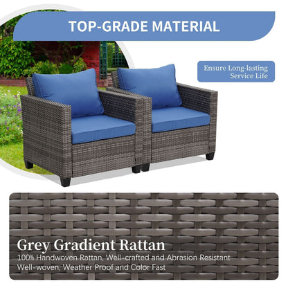 Set di divani da esterno Ainfox, divano componibile in vimini, mobili da giardino, divano in rattan