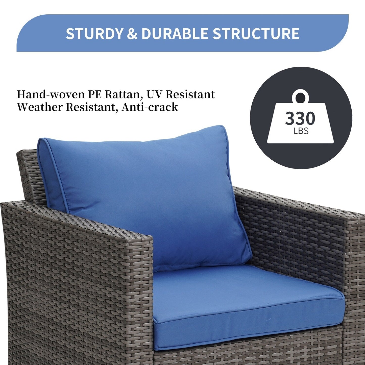 Set di divani da esterno Ainfox, divano componibile in vimini, mobili da giardino, divano in rattan