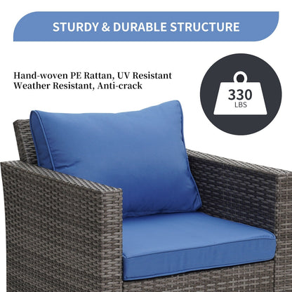 Set di divani da esterno Ainfox, divano componibile in vimini, mobili da giardino, divano in rattan