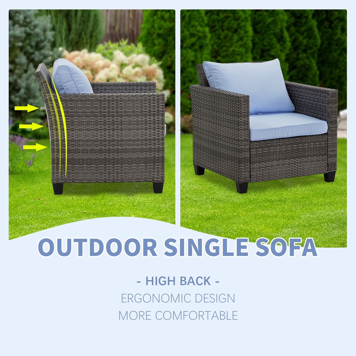 Set di divani da esterno Ainfox, divano componibile in vimini, mobili da giardino, divano in rattan