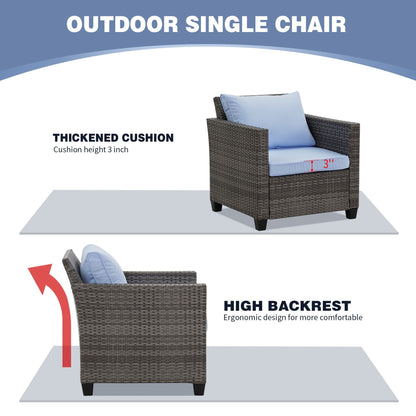 Set di divani da esterno Ainfox, divano componibile in vimini, mobili da giardino, divano in rattan