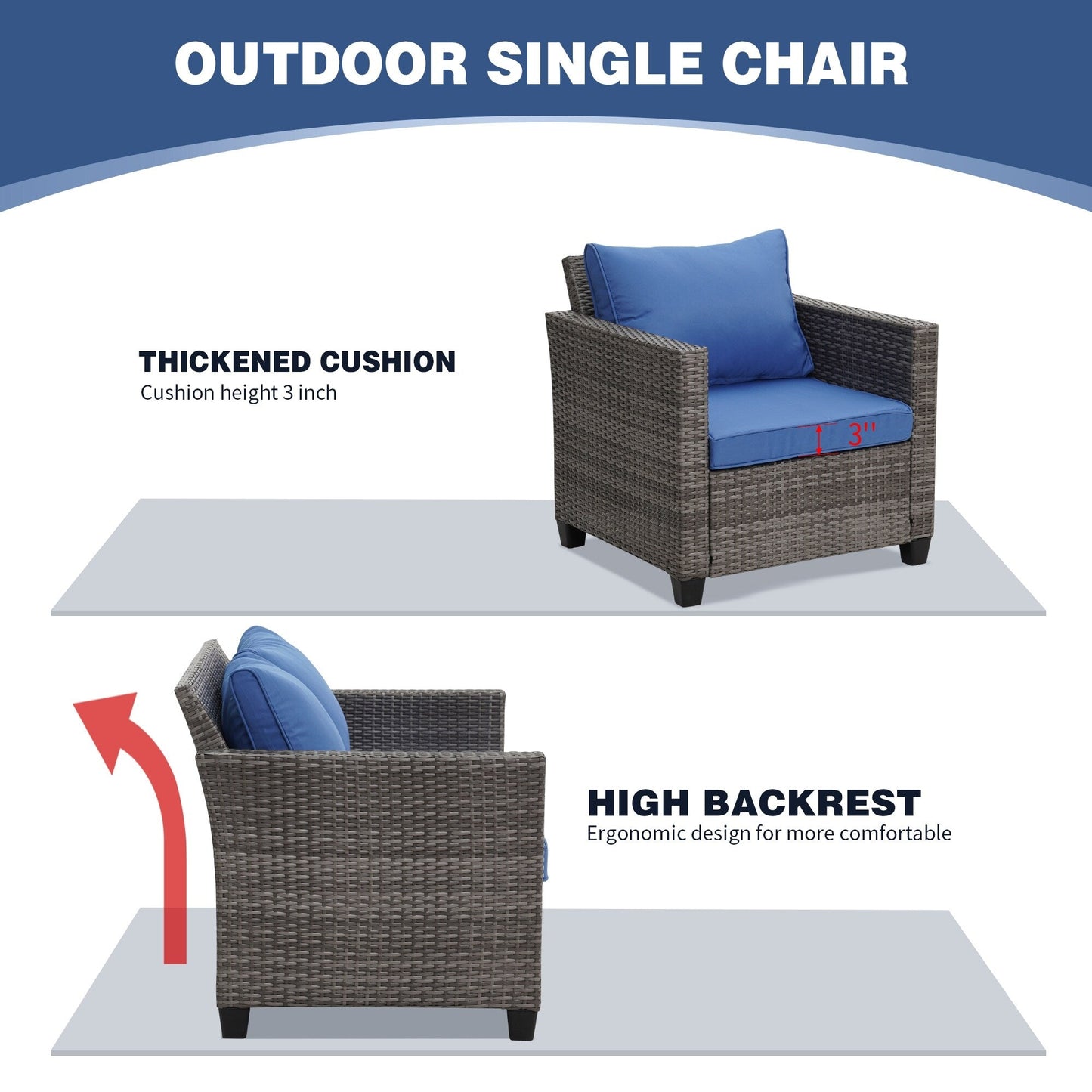 Set di divani da esterno Ainfox, divano componibile in vimini, mobili da giardino, divano in rattan