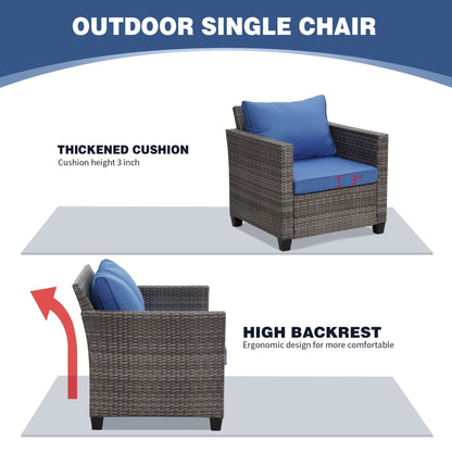 Set di divani da esterno Ainfox, divano componibile in vimini, mobili da giardino, divano in rattan