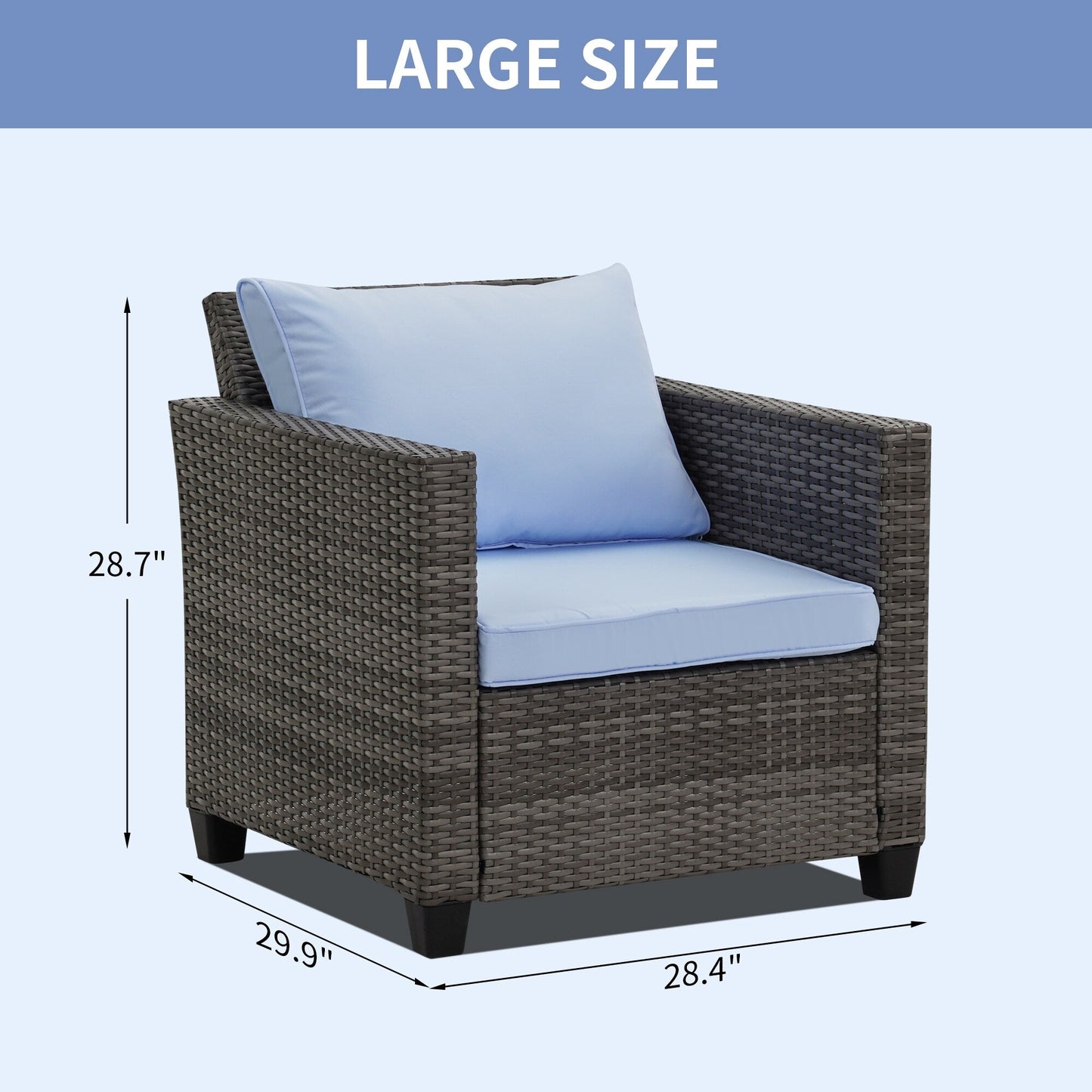 Set di divani da esterno Ainfox, divano componibile in vimini, mobili da giardino, divano in rattan