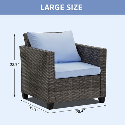 Set di divani da esterno Ainfox, divano componibile in vimini, mobili da giardino, divano in rattan