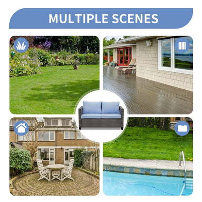 Set di divani da esterno Ainfox, divano componibile in vimini, mobili da giardino, divano in rattan