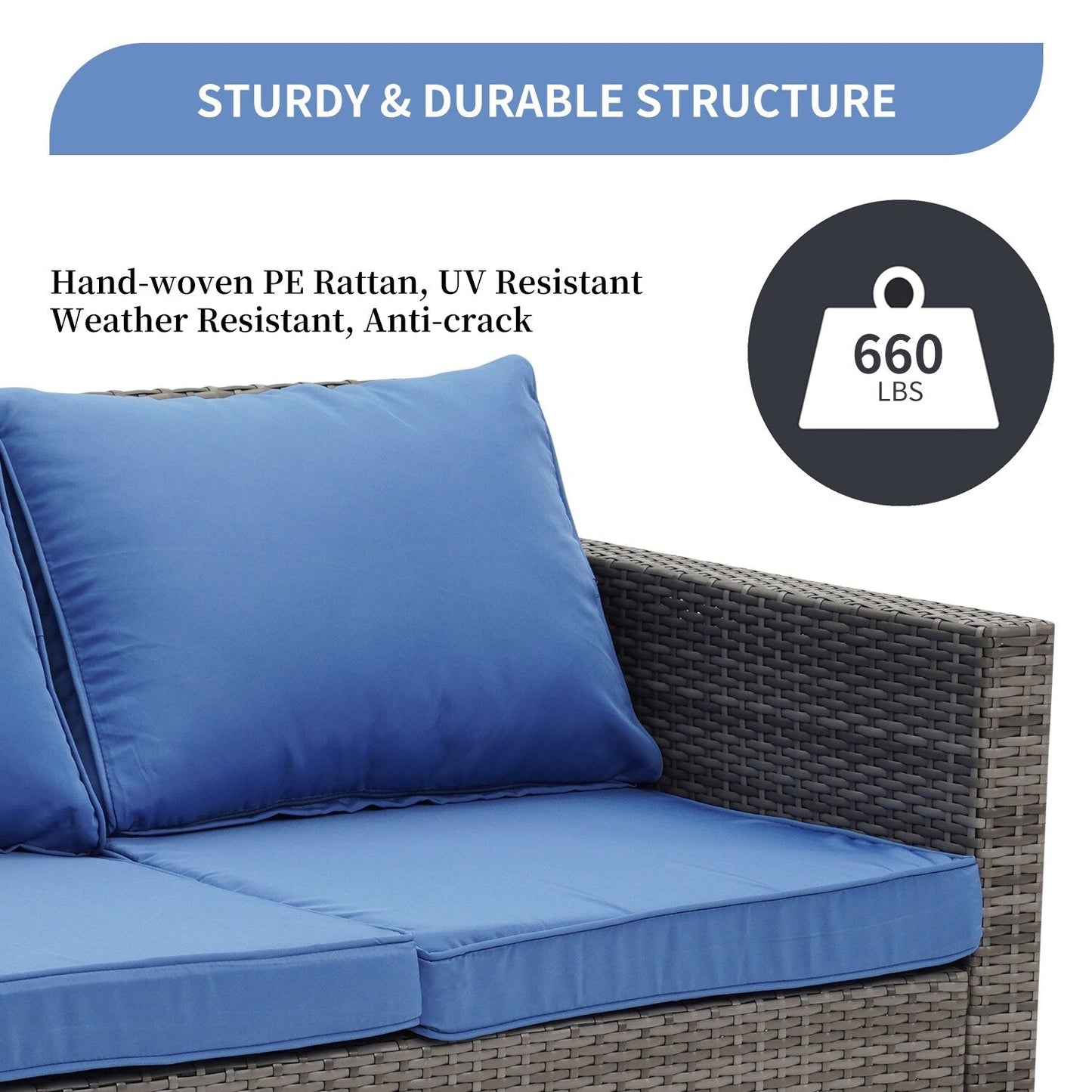 Set di divani da esterno Ainfox, divano componibile in vimini, mobili da giardino, divano in rattan