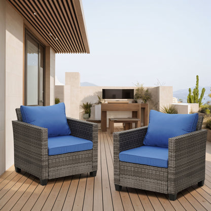 Set di divani da esterno Ainfox, divano componibile in vimini, mobili da giardino, divano in rattan