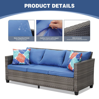 Set di divani da esterno Ainfox, divano componibile in vimini, mobili da giardino, divano in rattan