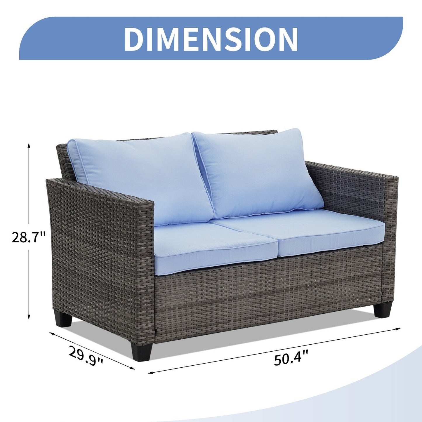 Set di divani da esterno Ainfox, divano componibile in vimini, mobili da giardino, divano in rattan