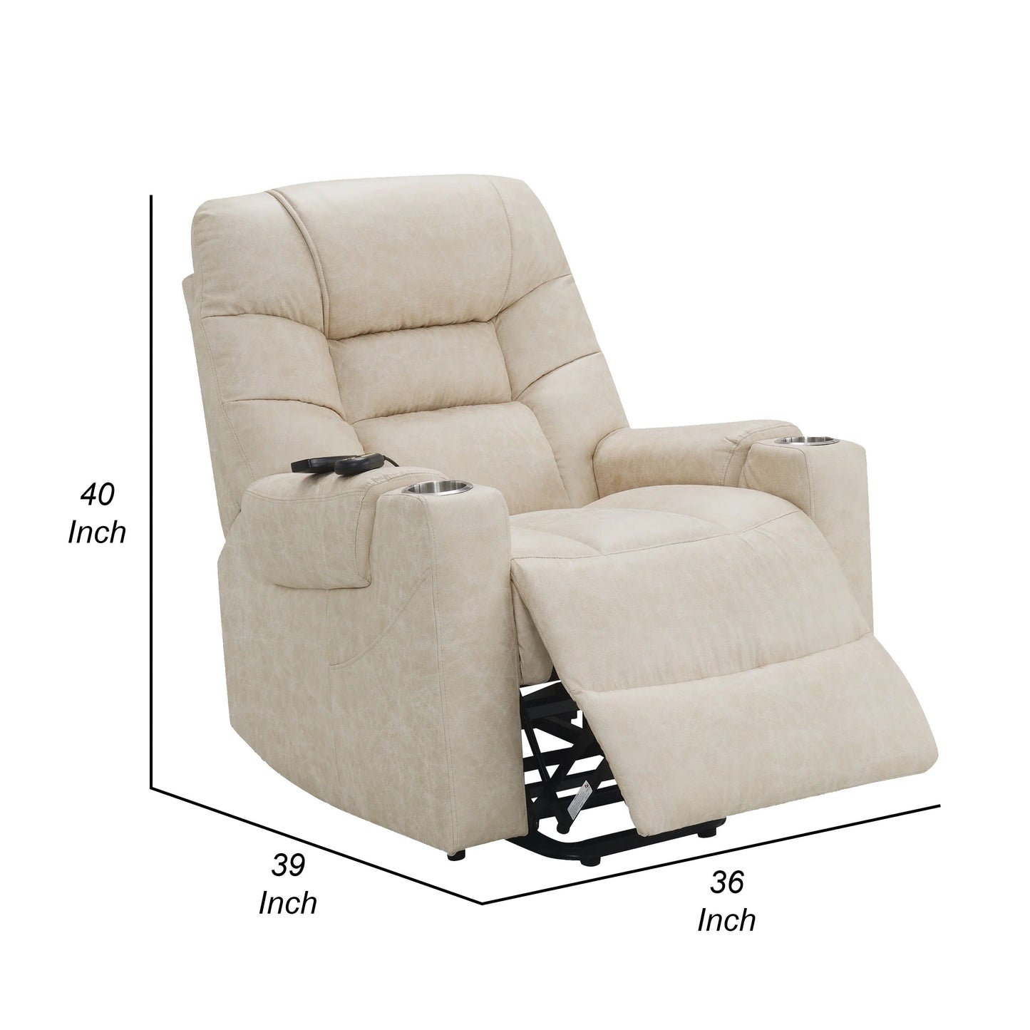 Poltrona reclinabile elettrica Aira con massaggio riscaldante, similpelle grigia