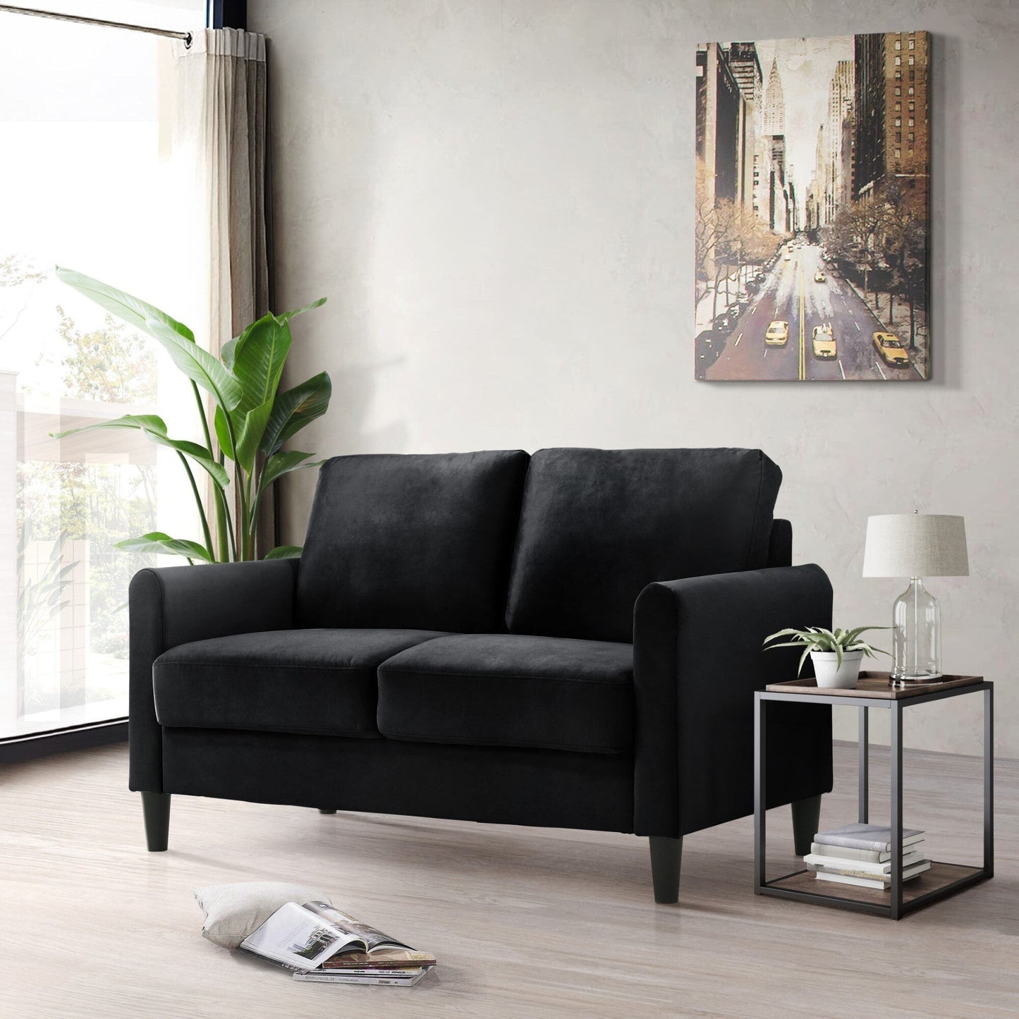 Set da soggiorno con braccioli in velluto Clayfell Airell