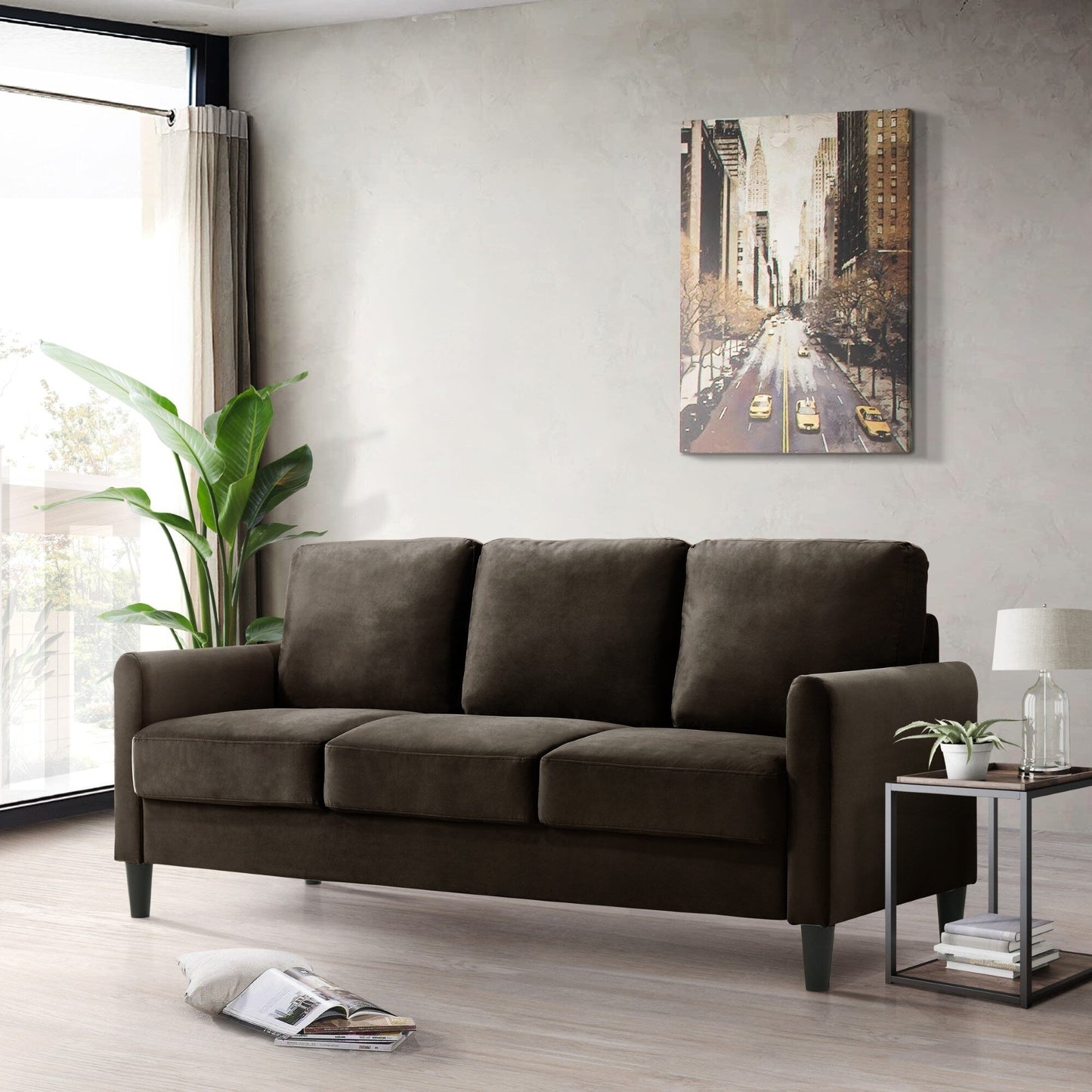 Set da soggiorno con braccioli in velluto Clayfell Airell