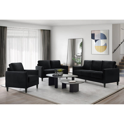 Set da soggiorno con braccioli in velluto Clayfell Airell