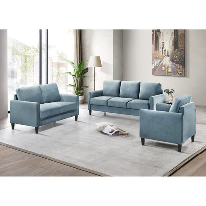 Set da soggiorno con braccioli in velluto Clayfell Airell