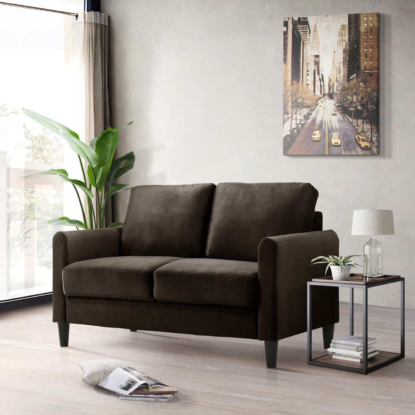 Set da soggiorno con braccioli in velluto Clayfell Airell