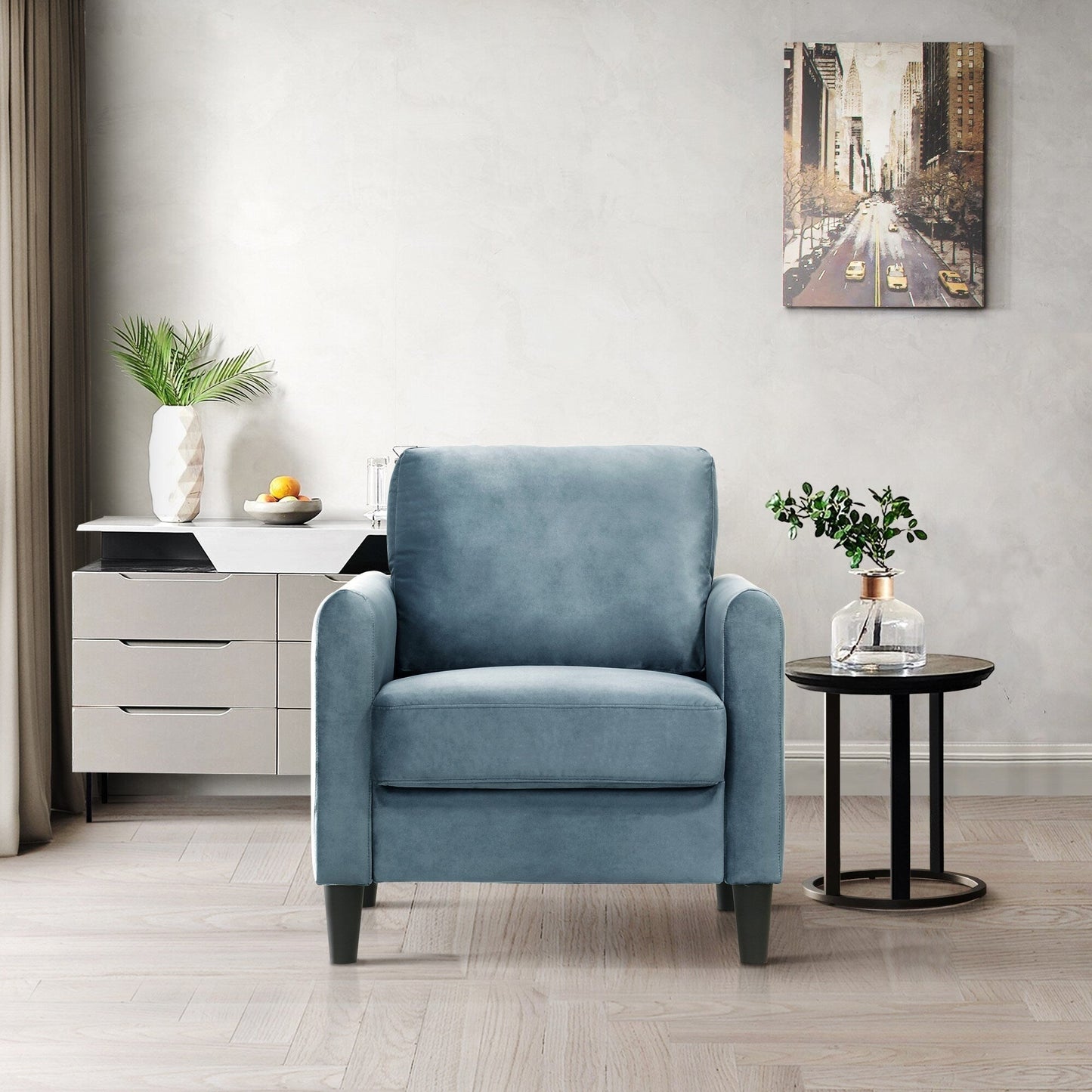 Set da soggiorno con braccioli in velluto Clayfell Airell