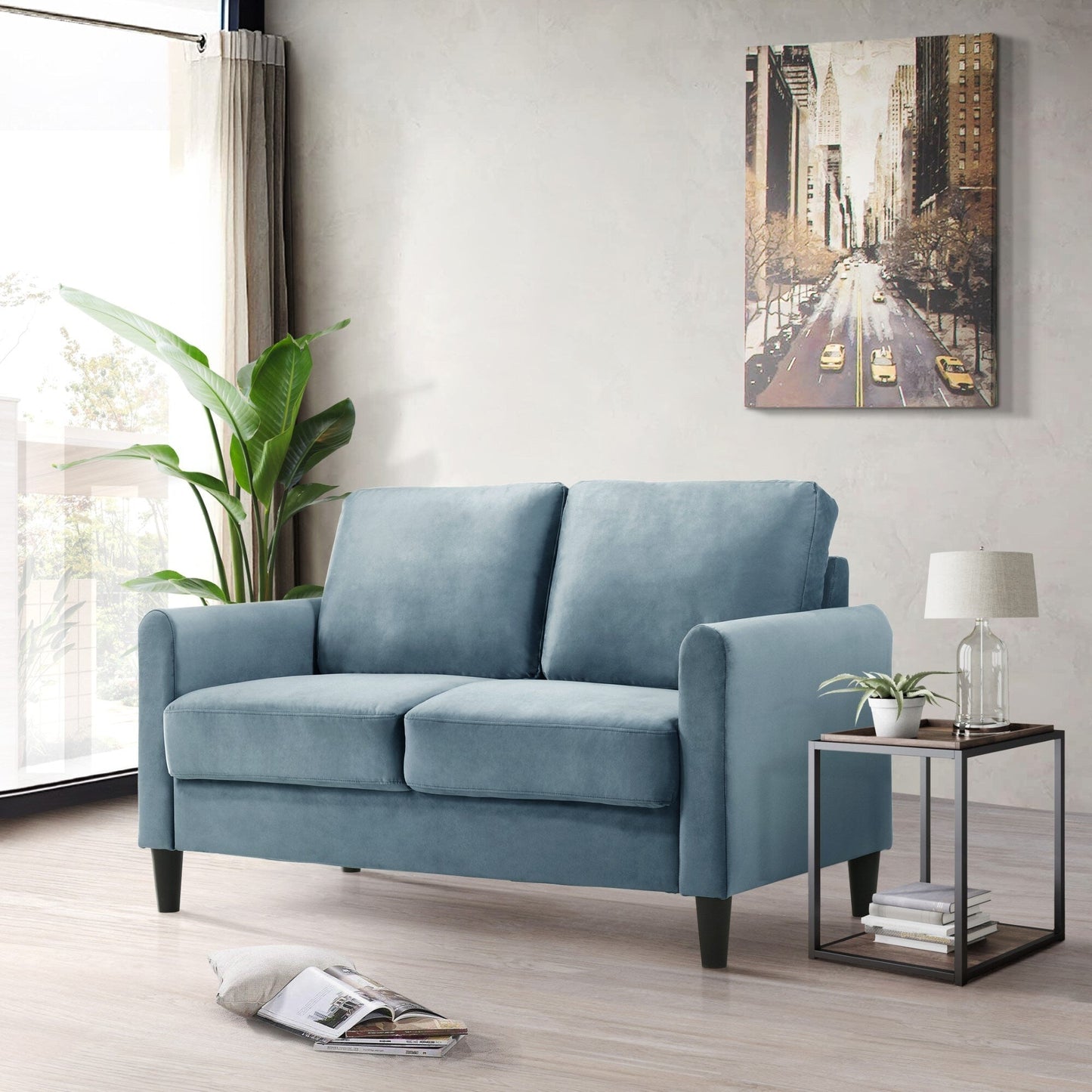 Set da soggiorno con braccioli in velluto Clayfell Airell