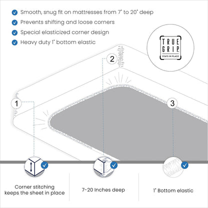 Set di lenzuola Aireolux in cotone egiziano di lusso, ultra morbido e setoso, 1000 fili