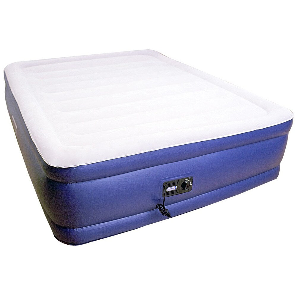 Materasso ad aria Airtek Queen-size con parte superiore floccata, topper in memory foam da 1 pollice e lenzuolo con gonna