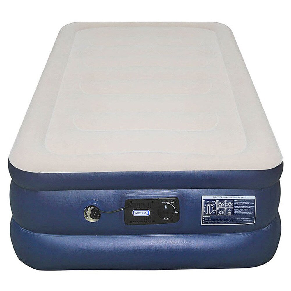 Materasso ad aria Airtek Twin-size con parte superiore floccata e topper in memory foam