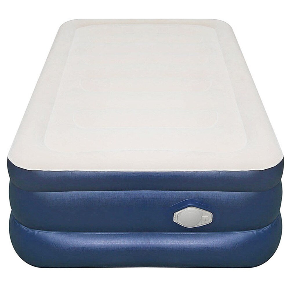 Materasso ad aria Airtek Twin-size con parte superiore floccata, topper in memory foam da 1 pollice e lenzuolo
