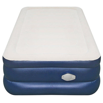 Materasso ad aria Airtek Twin-size con parte superiore floccata, topper in memory foam da 1 pollice e lenzuolo