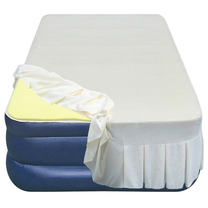 Materasso ad aria Airtek Twin-size con parte superiore floccata, topper in memory foam da 1 pollice e lenzuolo