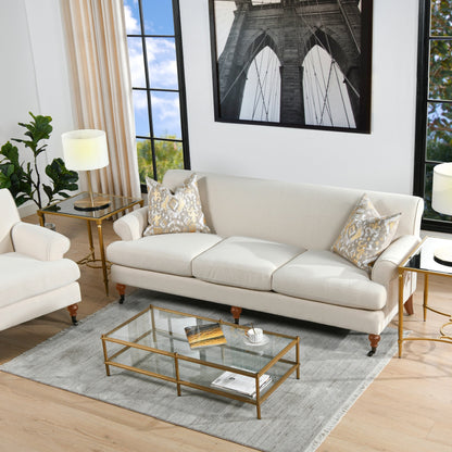 Divano da soggiorno Alana Lawson da 88 pollici "Divano a tre cuscini con braccioli arrotolati e schienale rigido" "Richiede un assemblaggio minimo"