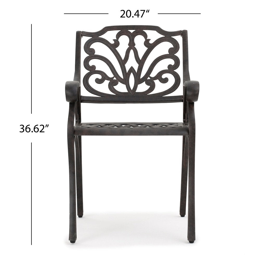 Set da pranzo circolare da esterno Alfresco da 5 pezzi in alluminio pressofuso di Christopher Knight Home