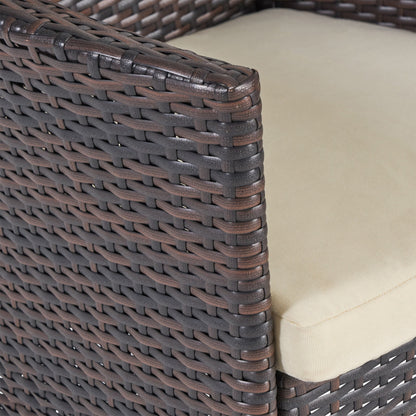 Set da pranzo da esterno Algoma in legno e vimini da 9 pezzi di Christopher Knight Home