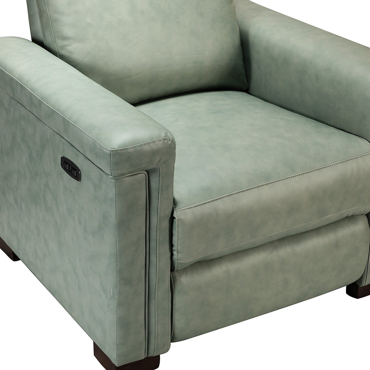 Poltrona reclinabile elettrica classica contemporanea Alicia da 34,65 pollici in vera pelle con porta USB