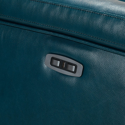 Poltrona reclinabile elettrica classica contemporanea Alicia da 34,65 pollici in vera pelle con porta USB